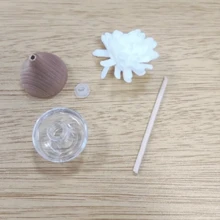 1 件家用芳香疗法瓶 - 空透明精油扩散器带花卉装饰 - 可再填充香水扩散器瓶，卧室空气清新剂装饰瓶 - 卡其色 - 查看 8
