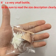 1 件家用芳香疗法瓶 - 空透明精油扩散器带花卉装饰 - 可再填充香水扩散器瓶，卧室空气清新剂装饰瓶 - 卡其色 - 查看 3