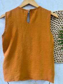 Women's Blouse Dune Regatta Top With Button - Camel - View 3