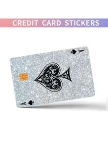 1pc Ultra-Thin Vinyl No Residue Rhinestone Credit/Debit Card Skin Sticker For Bank Cards, Transportation Cards, Keys Cards - Waterproof, Scratch-Resistant, Anti-Slip - Multicolor - View 1