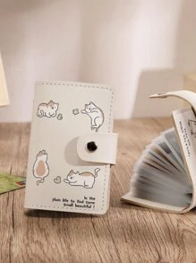 Small 20 Card Slots For Cards Driver's License And Other Cards Cartoon Cat Pattern Snap Button Card Case Card Holder Card Holder Wallet Business Card Holder Credit Card Holder Card Holder Women Photocard Holder For Women Wallet Mini Wallet Purse Wallet Card Wallet