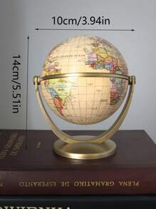 1pc Vintage American Style Decorative Floating Globe, 3D Raised Relief Luxury High-End Small Size Desk Decor For Study/Office,Home Decor,Kitchen Decor,Room Decor,Party Decor,Decorative Crafts,Desk Ornaments,Table Decorative Ornaments,Party Gift Decorations,Christmas Decorations,Christmas Gift.