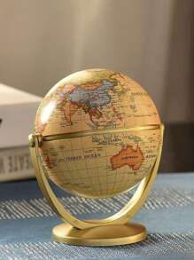 1pc Vintage American Style Decorative Floating Globe, 3D Raised Relief Luxury High-End Small Size Desk Decor For Study/Office,Home Decor,Kitchen Decor,Room Decor,Party Decor,Decorative Crafts,Desk Ornaments,Table Decorative Ornaments,Party Gift Decorations,Christmas Decorations,Christmas Gift.