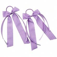 1件装返校季格子长丝带发饰蝴蝶结纯色格子丝带发圈女士发饰马尾辫发圈发绳橡皮筋发圈发绳弹力发圈，学习用品，发圈头饰弹力带美容家居卧室装饰 - 彩色 - 查看 4