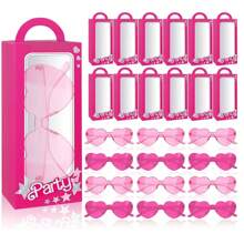 24 Pcs Pink Princess Gift Boxes Set Bulk 12 Pink Party Favor Boxes Pink Doll Gift Boxes Goodie Bag 12 Heart Shaped Sunglasses For Birthday Bachelorette Supplies Decoration Prom