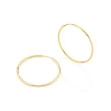 WOMEN'S 18K GOLD EARRINGS LARGE FINE HOOP ROMMANEL 522014 - 金黃色 - 查看 4