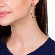 WOMEN'S 18K GOLD EARRINGS LARGE FINE HOOP ROMMANEL 522014 - 金黃色 - 查看 2