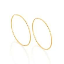 WOMEN'S 18K GOLD EARRINGS LARGE FINE HOOP ROMMANEL 522014 - 金黃色 - 查看 1