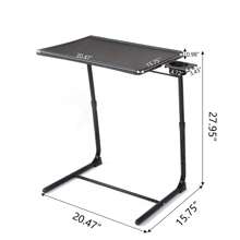Set Of 2 Portable Computer Table Office Desk Height & Angle Adjusting Furniture, Black
