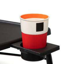 Set Of 2 Portable Computer Table Office Desk Height & Angle Adjusting Furniture, Black