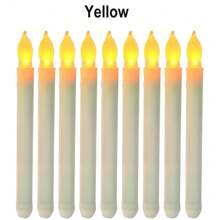 可重复使用蜡烛灯 LED 无焰蜡烛灯 电子蜡烛灯 适用于婚礼圣诞节周年纪念窗台家居派对装饰烛台灯 - 彩色 - 查看 1