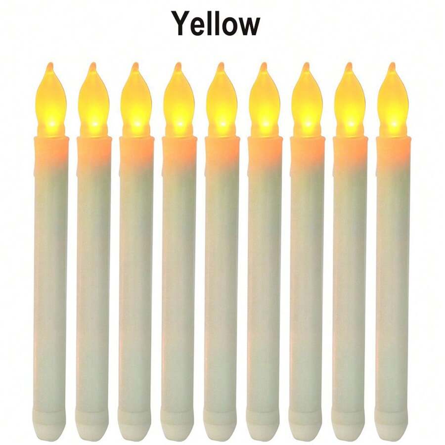 可重复使用蜡烛灯 LED 无焰蜡烛灯 电子蜡烛灯 适用于婚礼圣诞节周年纪念窗台家居派对装饰烛台灯 - 彩色 - 查看 1