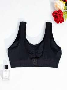 EMUPER 一体式无缝高弹力运动文胸，带衬垫罩杯，适合瑜伽和健身 - 黑色内衣 - 黑色 - 查看 6