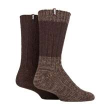 Jeep 2 Pack Men's Heavyweight Wool Boot Socks | Ribbed Cable Knit Outdoor Socks (Brown / Earth) - Fast Shipping And Quick Delivery - Brown - View 1