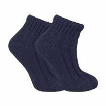 Sock Snob 1 Pack Ladies Chunky Ribbed Low Cut Wool Blend Ankle Socks (Navy) - Fast Shipping And Quick Delivery - Navy Blue - View 1