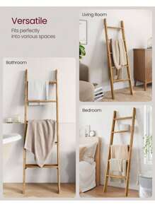 VASAGLE Blanket Ladder Decorative Farmhouse For The Living Room, 5-Tier Ladder Shelf, Ladder Rack For Storage And Decor, Honey Brown ULLS018K41 - màu nâu - Xem 2