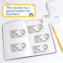 1 pieza Sello de maestro, Sello de verificación de calificaciones, Sello de aula, Sello de tarea de maestro, Sello de maestro de aula, Regreso a la escuela, Regreso a la escuela, Útiles escolares - Blanco - Ver 4