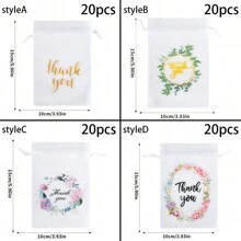 20PCS Thank You Organza Gift Bags With Drawstring Wedding Birthday Party Favor Bags - Multicolor - View 2