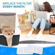 8 paquetes de filtros de caja de arena de reemplazo para amantes de los gatos y mamás de gatos, filtros para la caja de arena con filtro de aire de la marca Airsift Jumbo para amantes de los gatos y mamás de gatos, almohadillas purificadoras de aire para amantes de los gatos y mamás de gatos - Blanco - Ver 5