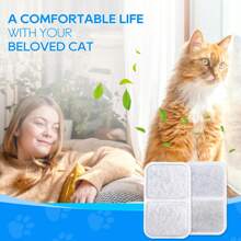 8 paquetes de filtros de caja de arena de reemplazo para amantes de los gatos y mamás de gatos, filtros para la caja de arena con filtro de aire de la marca Airsift Jumbo para amantes de los gatos y mamás de gatos, almohadillas purificadoras de aire para amantes de los gatos y mamás de gatos - Blanco - Ver 6