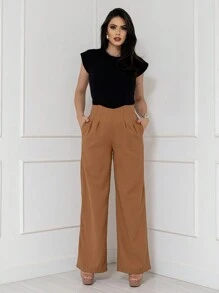 Women's Pants Casual Fashion - 鏽棕色 - 查看 3