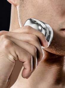 3Pcs Mini Portable Waterproof Electric Shaver TYPE-C Pocket Beard Trimmer Promotion - 銀色 - 查看 2