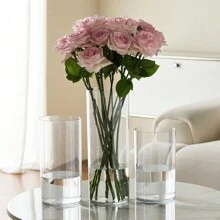 1 pieza Jarrón de vidrio transparente de acrílico, adecuado para cultivo de flores, pecera, decoración del hogar, decoración de boda y fiesta