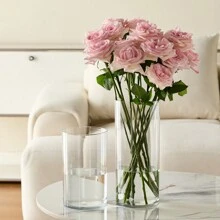1 pieza Jarrón de vidrio transparente de acrílico, adecuado para cultivo de flores, pecera, decoración del hogar, decoración de boda y fiesta