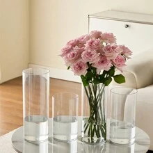 1 pieza Jarrón de vidrio transparente de acrílico, adecuado para cultivo de flores, pecera, decoración del hogar, decoración de boda y fiesta