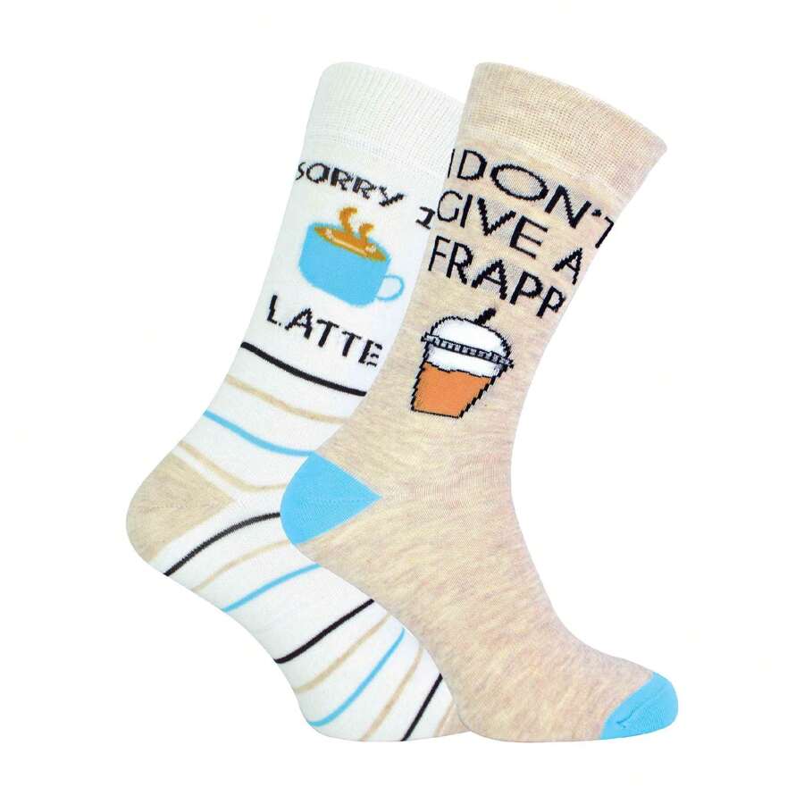 Urban Eccentric 2 Pack Mens Novelty Coffee Socks In A Gift Box (Coffee) - Fast Shipping And Quick Delivery - Brown - View 1