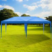 10'x20' Pop Up Canopy Tent Anti-UV Waterproof Outdoor Tent Portable Party Wedding Instant Canopy Shelter All Season Tent Gazebo With 6 Removable Sidewalls, Roller Bag, Blue - 藍色 - 查看 4