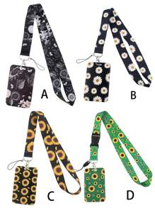 1pc Sunflower & Daisy Pattern Lanyard Halter, Suitable For Doctors, Nurses, Students, Teachers, Exhibition Staff ID Badge Holder, Can Be Used As Exhibition, Gift, Keychain Or Daily Use School Letter Car Accessories Cute Goth Y2k Bag Accessories Lanyards With Id Holder Car Accessories Bag Charms Christmas Car Friend Sister Gift Ideas Gifts For Mother, Father, Graduation, And Teacher - Multicolor - View 1