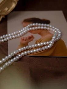 1 pièce Collier réglable en perle d'eau douce de culture fait main 1:1, élégant et gracieux pour femmes