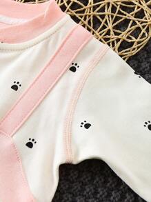 Pagliaccetto carino a fantasia cartoni animati per neonato bambina, per primavera e autunno - Rosa - Visualizzare 4