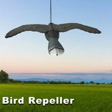 1 Pc Outdoor Plastic Flying Raven Hawk Bird Deterrent Scarecrow Hunting Decoy - Green - View 5