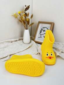 1 Pair Cartoon Kids Rain Boots, Waterproof Rubber Rainshoes For Boys & Girls - Yellow - View 6