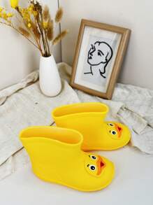 1 Pair Cartoon Kids Rain Boots, Waterproof Rubber Rainshoes For Boys & Girls - Yellow - View 8