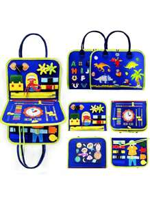 Busy Board 蒙特梭利幼儿玩具 Busy Board 学龄前教育玩具 旅行活动 字母表 精细运动技能（款式随机）（所有颜色随机）（配件随机）学校、学生、文具、学校用品 万圣节装饰 - 綠色 - 查看 3