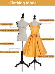 Adjustable Female Dress Model Display Torso Body Tripod Stand Clothing Forms - 奶油 - 查看 3