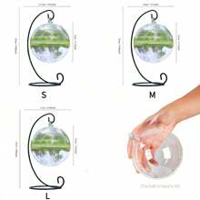 1 个圆柱形悬挂式玻璃容器，透明玻璃球，用于苔藓微景观，适合水生植物和鱼类 - 無色 - 查看 6