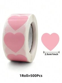 Pink Khaki Heart-Shaped Adhesive Tape For Interior Decoration; Photo Wall, Hand-Made Note, Christmas Sticker. Mother's Day Decoration,Wedding Gifts, Bridesmaid Gifts , Flower Packaging,Flower Supplies,Decor Paper