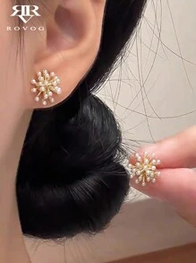 1pair Dainty Faux Pearl Elegant Women's Stud Earrings