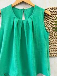Women's Blouse Dune Regatta Top With Button - Cadet Blue - View 2
