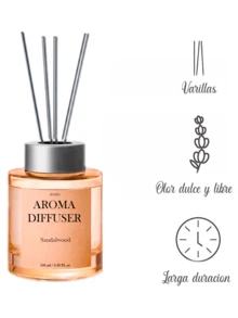 Set De Jardín Moderno Sin Llama Para Aromaterapia  Ambientador Romántico Para El Hogar, Oficina y Cualquier Espacio 100ml - Sándalo - Ver 4