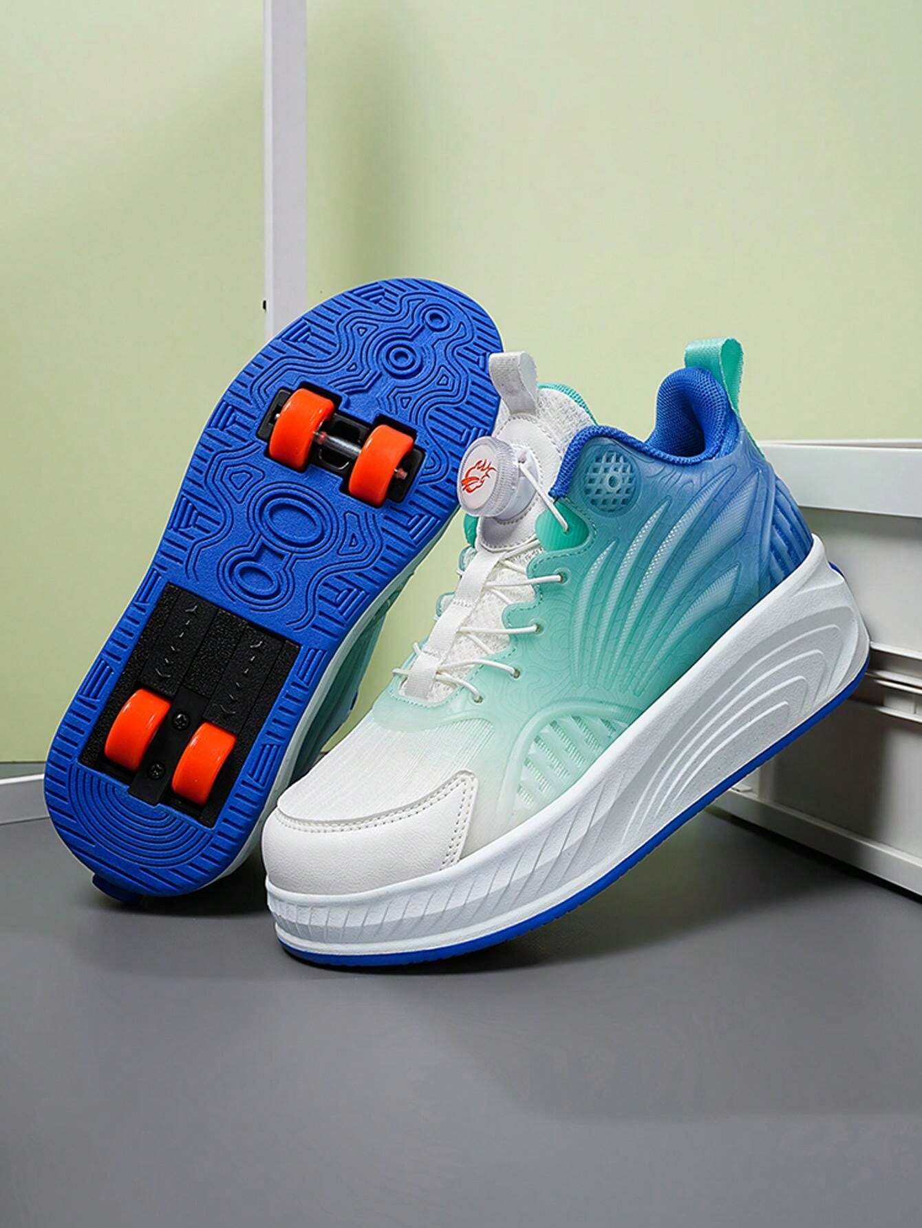 Kid's LightUp Sneakers With Retractable Wheels, Boys' Breathable