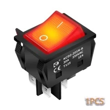 30A 250V KCD2 KCD4 Rocker Switch DPST 4 Pin Red Blue Green Lighted 120V Rocker Toggle Switch ON Off Heavy Duty T125
