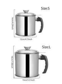 不锈钢滤油壶，现代厨房多功能滤油壶 - 銀色 - 查看 4