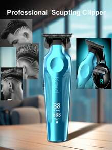 Kemei 科美新款理发器 KM-264 专业 0mm 间隙雕刻剪 男士理发修剪器 电动理发师使用无绳蓝色充电式毛发修剪机