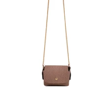 Women's Bag Mini Leather Bag Baladinha Chain Strap Fashion Launch 12 Colors - Màu hồng gỉ - Xem 1