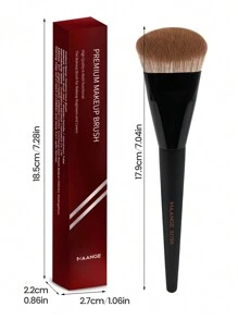 1 Peça Pincel de Maquiagem para Aplicação de Base nos Dedos MAANGE, Pincel de Maquiagem Líquida, Super Macio, Ferramenta de Maquiagem Profissional, Tubo Vermelho e Prateado Adequado para Maquiagem Facial Diária - Preto - Visão 3